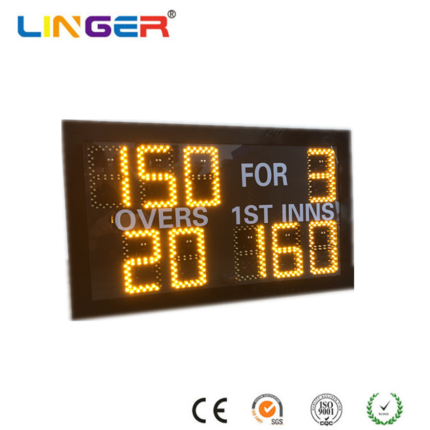 Small Model Digital Cricket Scoreboard In Yellow Color With IR Hand Held Remote Control
